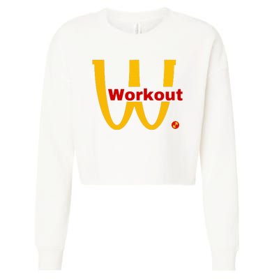 Fitness Gym Sarcastic Spoof Parody Logo Funny Workout Cropped Pullover Crew