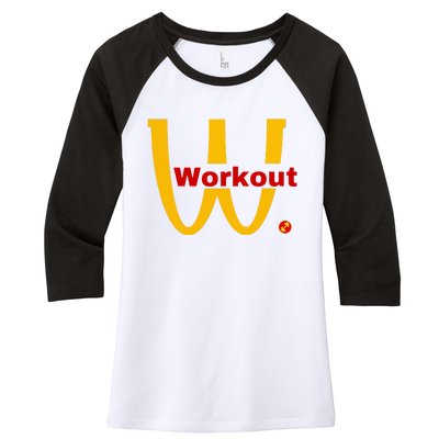 Fitness Gym Sarcastic Spoof Parody Logo Funny Workout Women's Tri-Blend 3/4-Sleeve Raglan Shirt