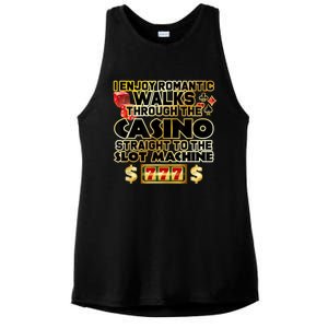 Funny Gambler Slot Machine Casino Las Vegas Gambling Ladies PosiCharge Tri-Blend Wicking Tank