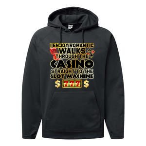 Funny Gambler Slot Machine Casino Las Vegas Gambling Performance Fleece Hoodie