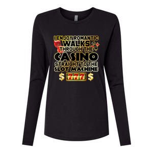 Funny Gambler Slot Machine Casino Las Vegas Gambling Womens Cotton Relaxed Long Sleeve T-Shirt