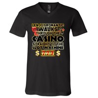 Funny Gambler Slot Machine Casino Las Vegas Gambling V-Neck T-Shirt