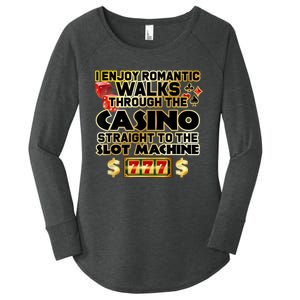 Funny Gambler Slot Machine Casino Las Vegas Gambling Women's Perfect Tri Tunic Long Sleeve Shirt