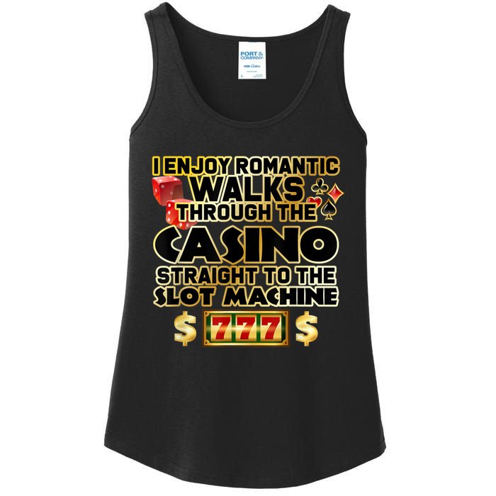 Funny Gambler Slot Machine Casino Las Vegas Gambling Ladies Essential Tank