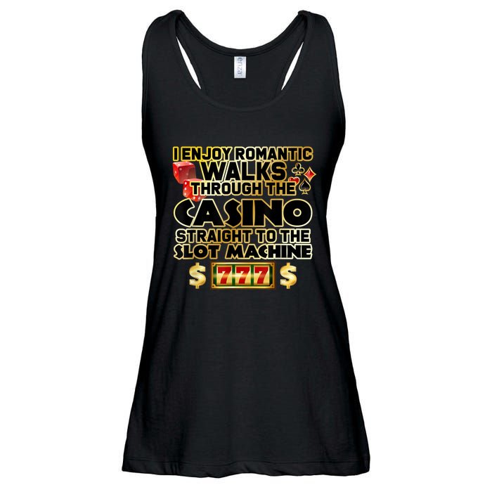 Funny Gambler Slot Machine Casino Las Vegas Gambling Ladies Essential Flowy Tank