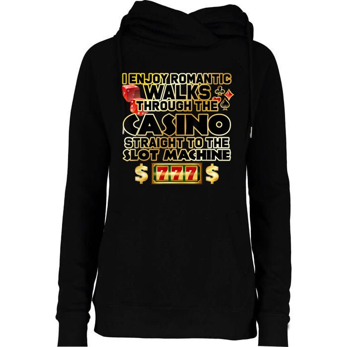 Funny Gambler Slot Machine Casino Las Vegas Gambling Womens Funnel Neck Pullover Hood