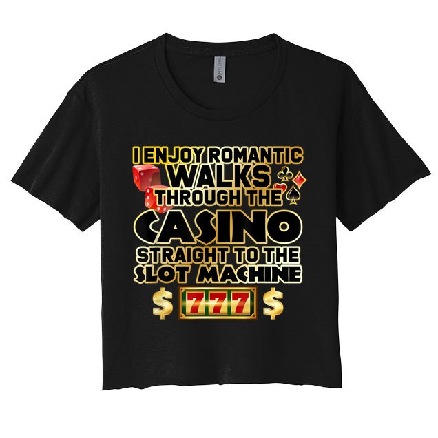Funny Gambler Slot Machine Casino Las Vegas Gambling Crop Top