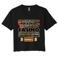 Funny Gambler Slot Machine Casino Las Vegas Gambling Women's Crop Top Tee