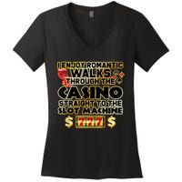 Funny Gambler Slot Machine Casino Las Vegas Gambling Women's V-Neck T-Shirt