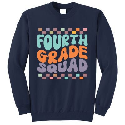 Fourth Grade Squad Retro Groovy Happy First Day Of School Gift Tall Sweatshirt