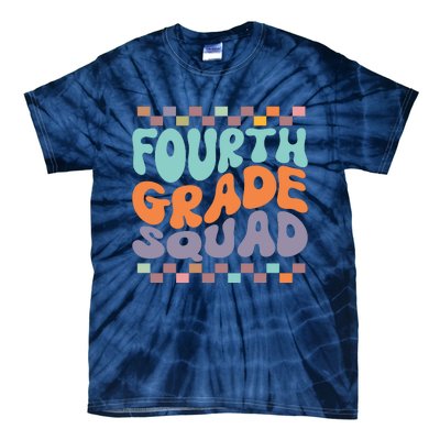 Fourth Grade Squad Retro Groovy Happy First Day Of School Gift Tie-Dye T-Shirt