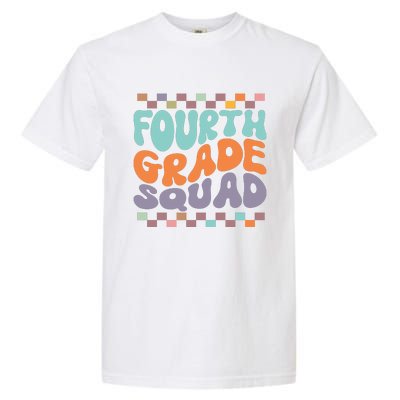 Fourth Grade Squad Retro Groovy Happy First Day Of School Gift Garment-Dyed Heavyweight T-Shirt