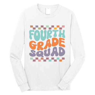 Fourth Grade Squad Retro Groovy Happy First Day Of School Gift Long Sleeve Shirt