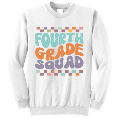 Fourth Grade Squad Retro Groovy Happy First Day Of School Gift Sweatshirt