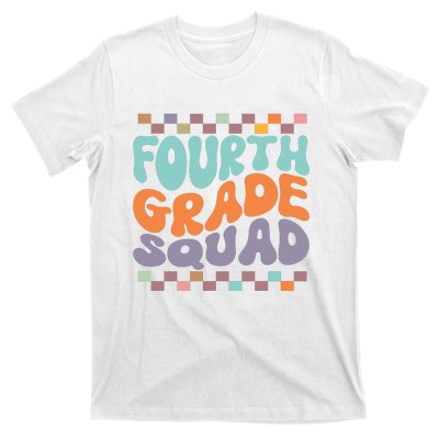 Fourth Grade Squad Retro Groovy Happy First Day Of School Gift T-Shirt