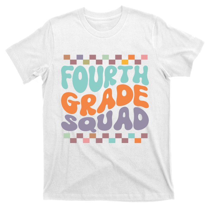 Fourth Grade Squad Retro Groovy Happy First Day Of School Gift T-Shirt