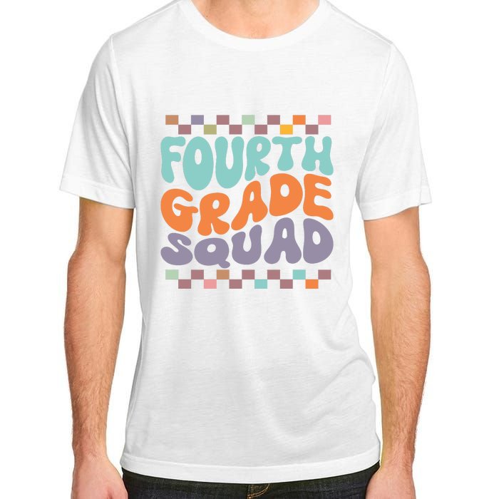 Fourth Grade Squad Retro Groovy Happy First Day Of School Gift Adult ChromaSoft Performance T-Shirt