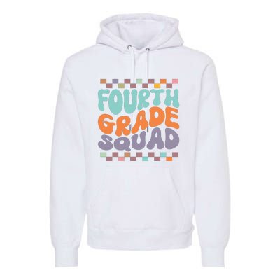 Fourth Grade Squad Retro Groovy Happy First Day Of School Gift Premium Hoodie