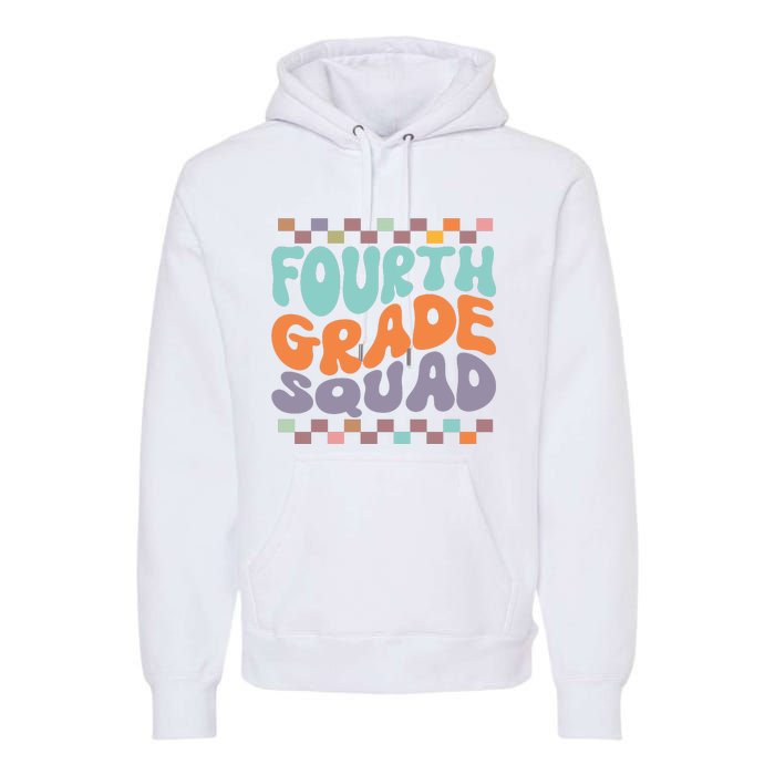 Fourth Grade Squad Retro Groovy Happy First Day Of School Gift Premium Hoodie