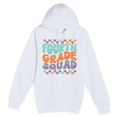 Fourth Grade Squad Retro Groovy Happy First Day Of School Gift Premium Pullover Hoodie