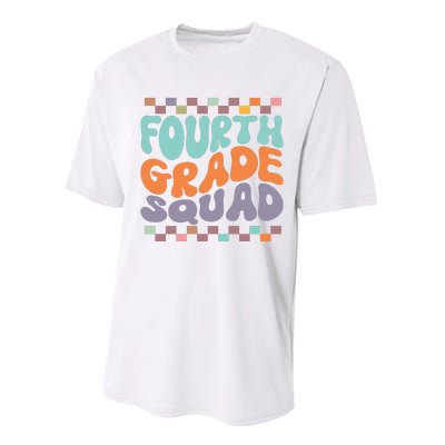 Fourth Grade Squad Retro Groovy Happy First Day Of School Gift Performance Sprint T-Shirt