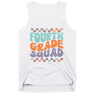 Fourth Grade Squad Retro Groovy Happy First Day Of School Gift Tank Top