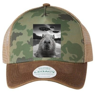 Funny Graphiccapybara Selfie With Ufos Weird Legacy Tie Dye Trucker Hat