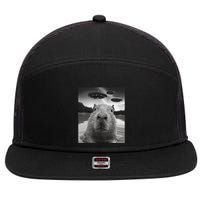 Funny Graphiccapybara Selfie With Ufos Weird 7 Panel Mesh Trucker Snapback Hat