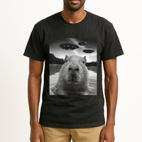 Funny Graphiccapybara Selfie With Ufos Weird Tall T-Shirt