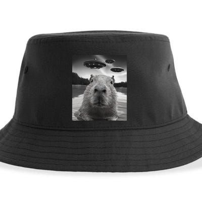 Funny Graphiccapybara Selfie With Ufos Weird Sustainable Bucket Hat