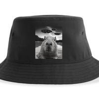 Funny Graphiccapybara Selfie With Ufos Weird Sustainable Bucket Hat