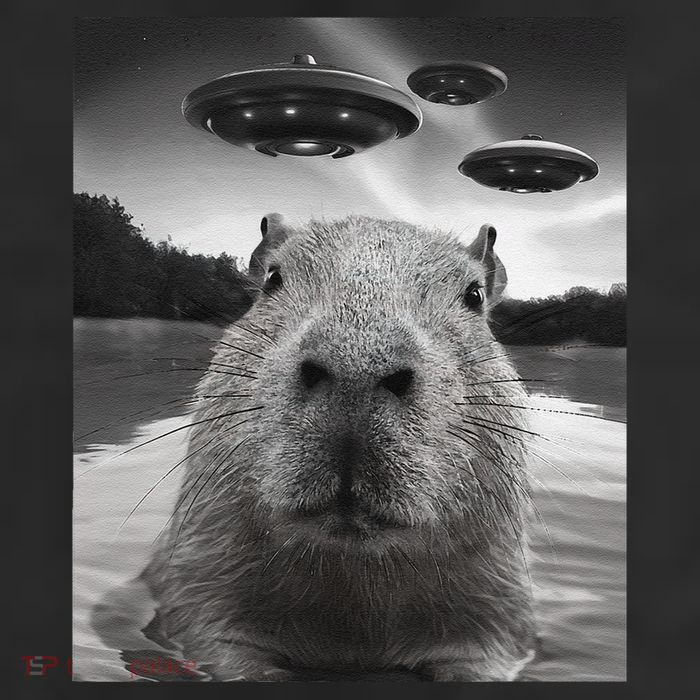 Funny Graphiccapybara Selfie With Ufos Weird Adult Drive Performance Visor