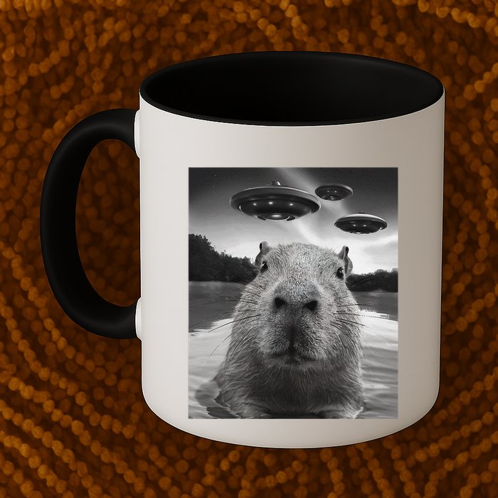 Funny Graphiccapybara Selfie With Ufos Weird Mug