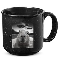 Funny Graphiccapybara Selfie With Ufos Weird 15oz Campfire Ceramic Mug