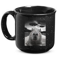 Funny Graphiccapybara Selfie With Ufos Weird 15oz Campfire Ceramic Mug