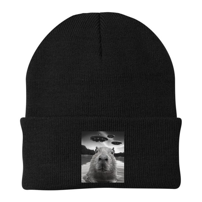 Funny Graphiccapybara Selfie With Ufos Weird Beanie
