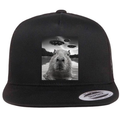 Funny Graphiccapybara Selfie With Ufos Weird Flatbill Hat