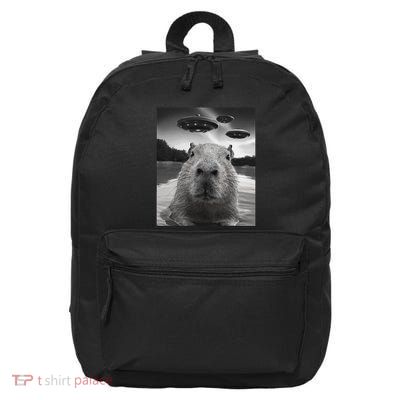 Funny Graphiccapybara Selfie With Ufos Weird 16 in Basic Backpack