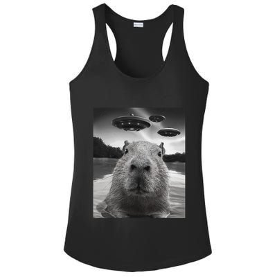 Funny Graphiccapybara Selfie With Ufos Weird Ladies PosiCharge Competitor Racerback Tank