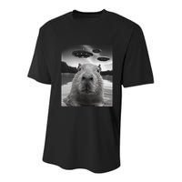 Funny Graphiccapybara Selfie With Ufos Weird Youth Performance Sprint T-Shirt
