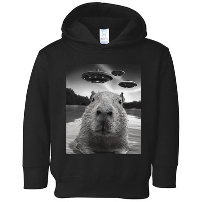 Funny Graphiccapybara Selfie With Ufos Weird Toddler Hoodie