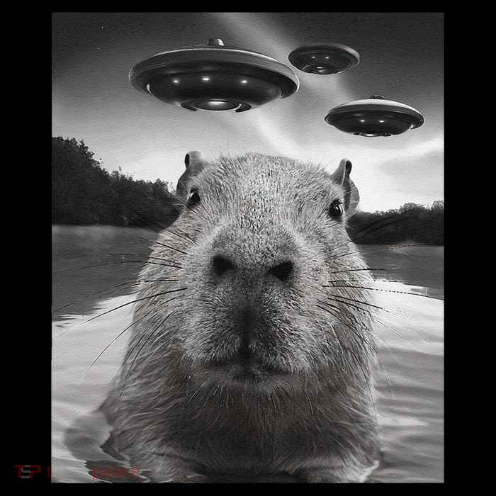 Funny Graphiccapybara Selfie With Ufos Weird Toddler Hoodie