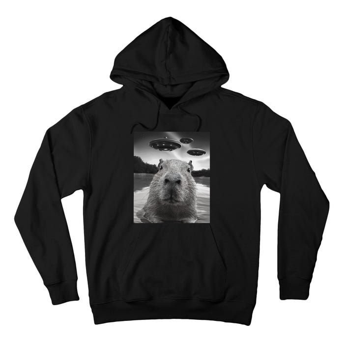 Funny Graphiccapybara Selfie With Ufos Weird Tall Hoodie