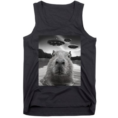 Funny Graphiccapybara Selfie With Ufos Weird Tank Top