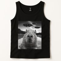 Funny Graphiccapybara Selfie With Ufos Weird Tank Top