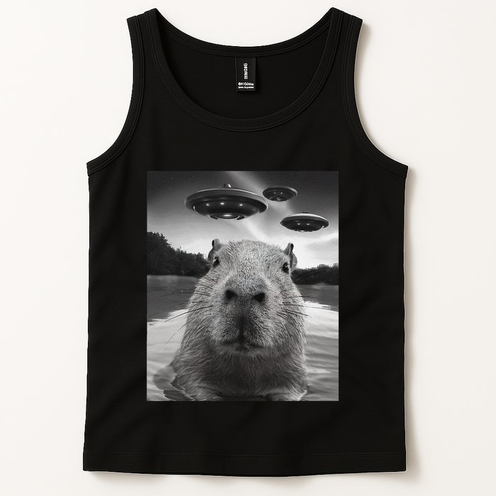 Funny Graphiccapybara Selfie With Ufos Weird Tank Top