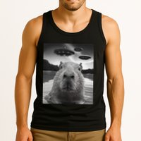Funny Graphiccapybara Selfie With Ufos Weird Tank Top
