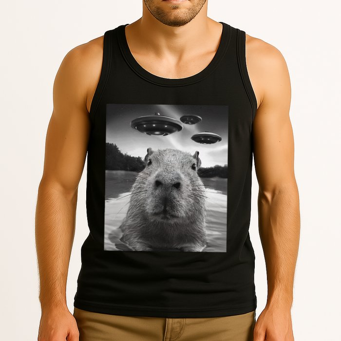 Funny Graphiccapybara Selfie With Ufos Weird Tank Top