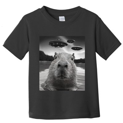 Funny Graphiccapybara Selfie With Ufos Weird Toddler T-Shirt