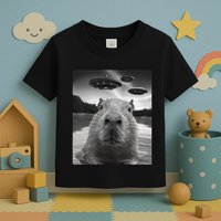 Funny Graphiccapybara Selfie With Ufos Weird Toddler T-Shirt